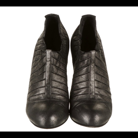 Authentic CHANEL Metallic Round Toe Booties - 8 - Picture 3 of 9